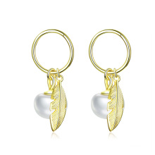 Elegant Gold Plated 925 Sterling Silver Freshwater Pearl Earrings